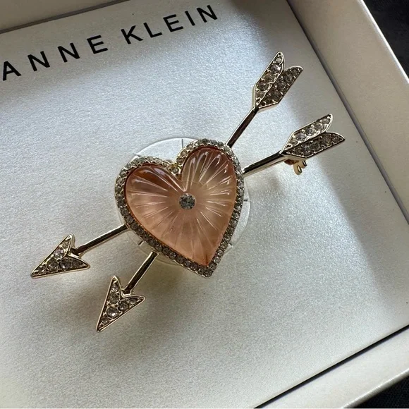 Anne Klein Heart Brooch with Arrow - Picture 3 of 7